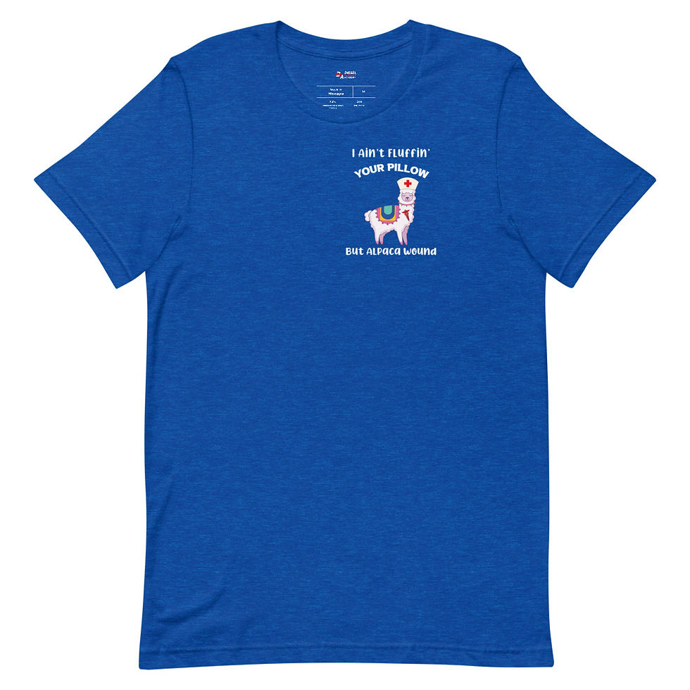 Thumbnail: Trauma Llama Short-Sleeve Unisex T-Shirt Left Chest and Back