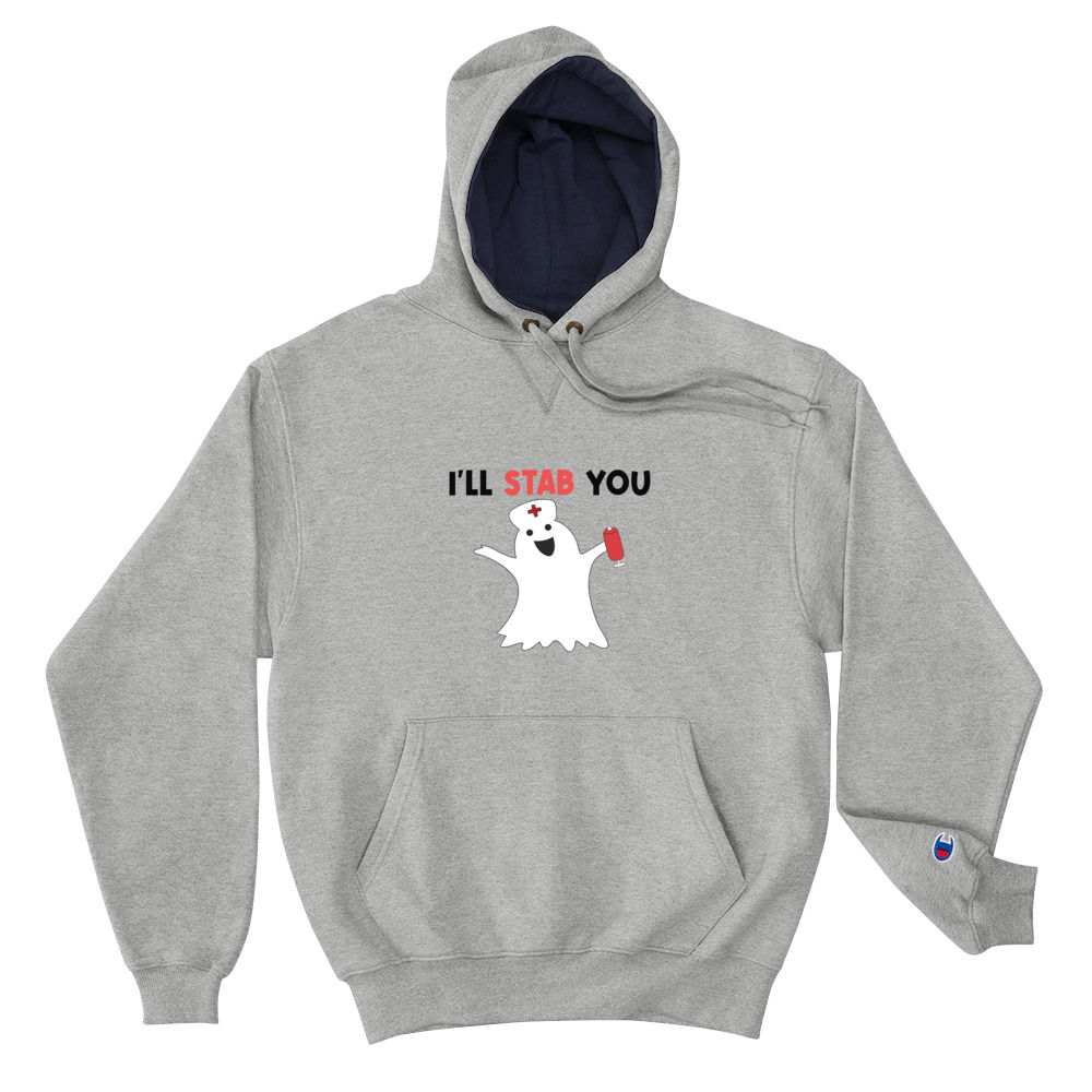 I'll Stab You Champion  Hoodie Front 