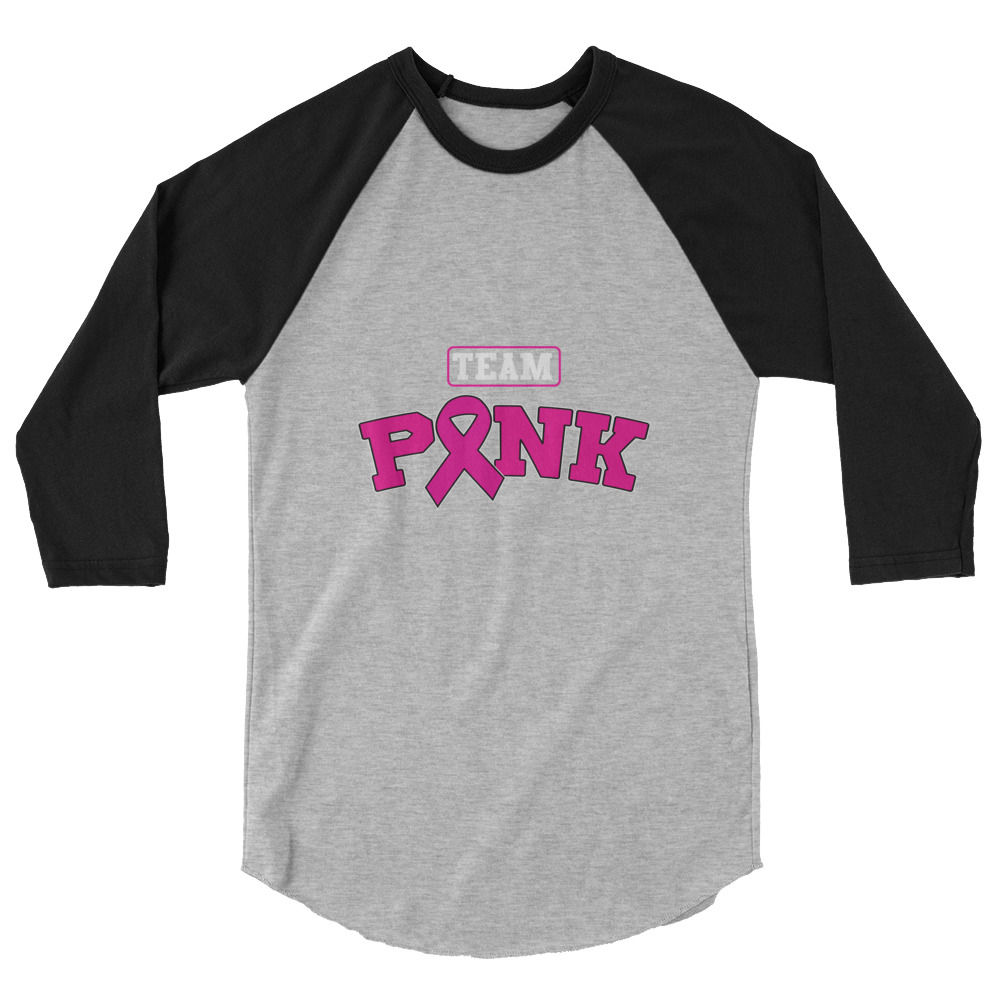 Team Pink 3/4 sleeve raglan shirt Front