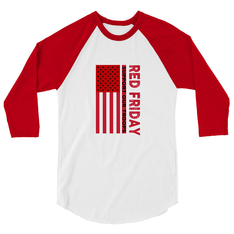 Thumbnail: RED Friday 3/4 sleeve raglan shirt Front 