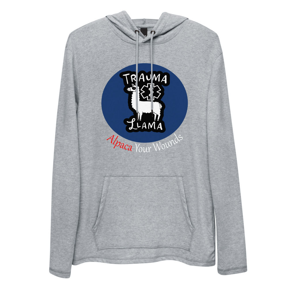 Trauma-Llama-Alpaca-Your-Wounds Unisex Lightweight Hoodie Front