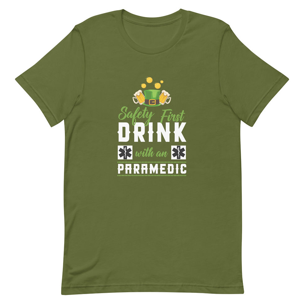 Thumbnail: Safety First Drink With a Paramedic Short Sleeve Unisex T-Shirt 