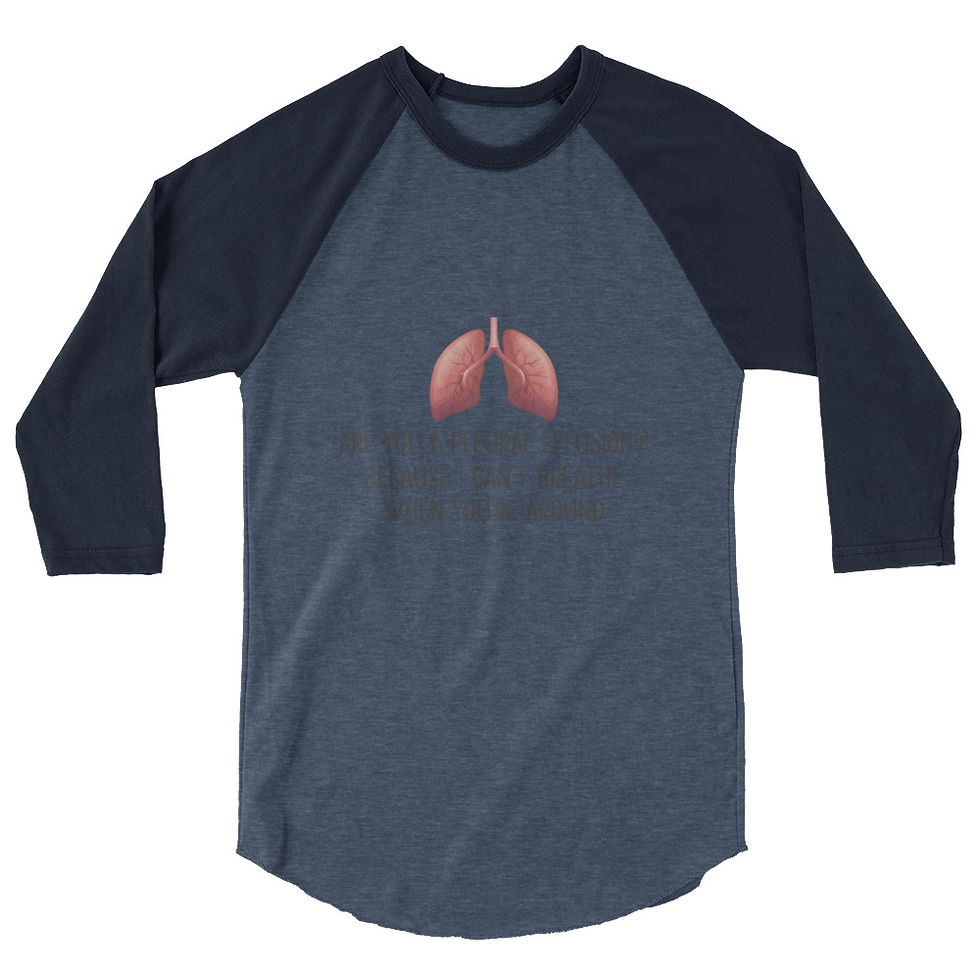 Thumbnail: Are You a Pleural Effusion? 3/4 sleeve raglan shirt Front 
