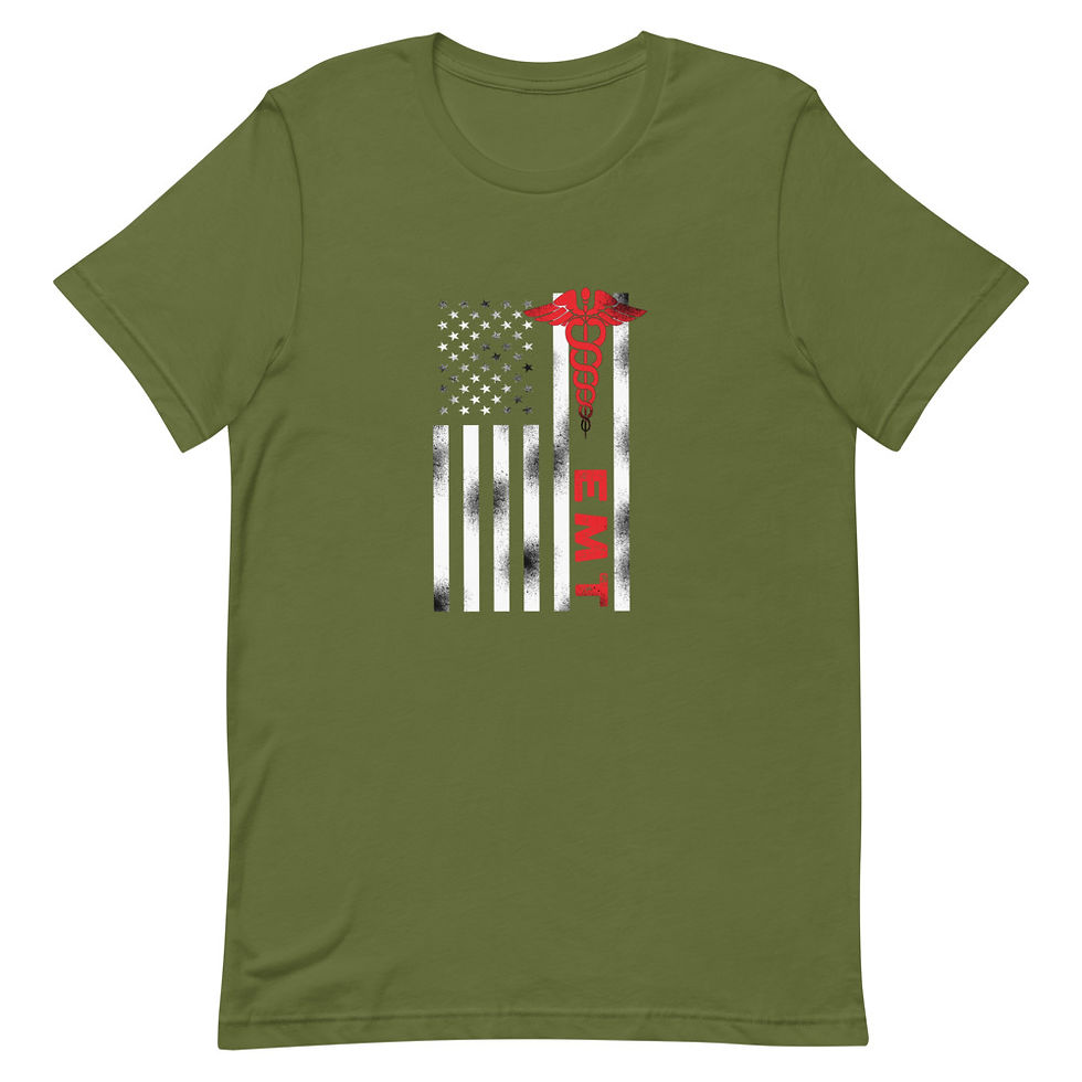 Thumbnail: EMT Flag Short Sleeve Unisex T-Shirt 