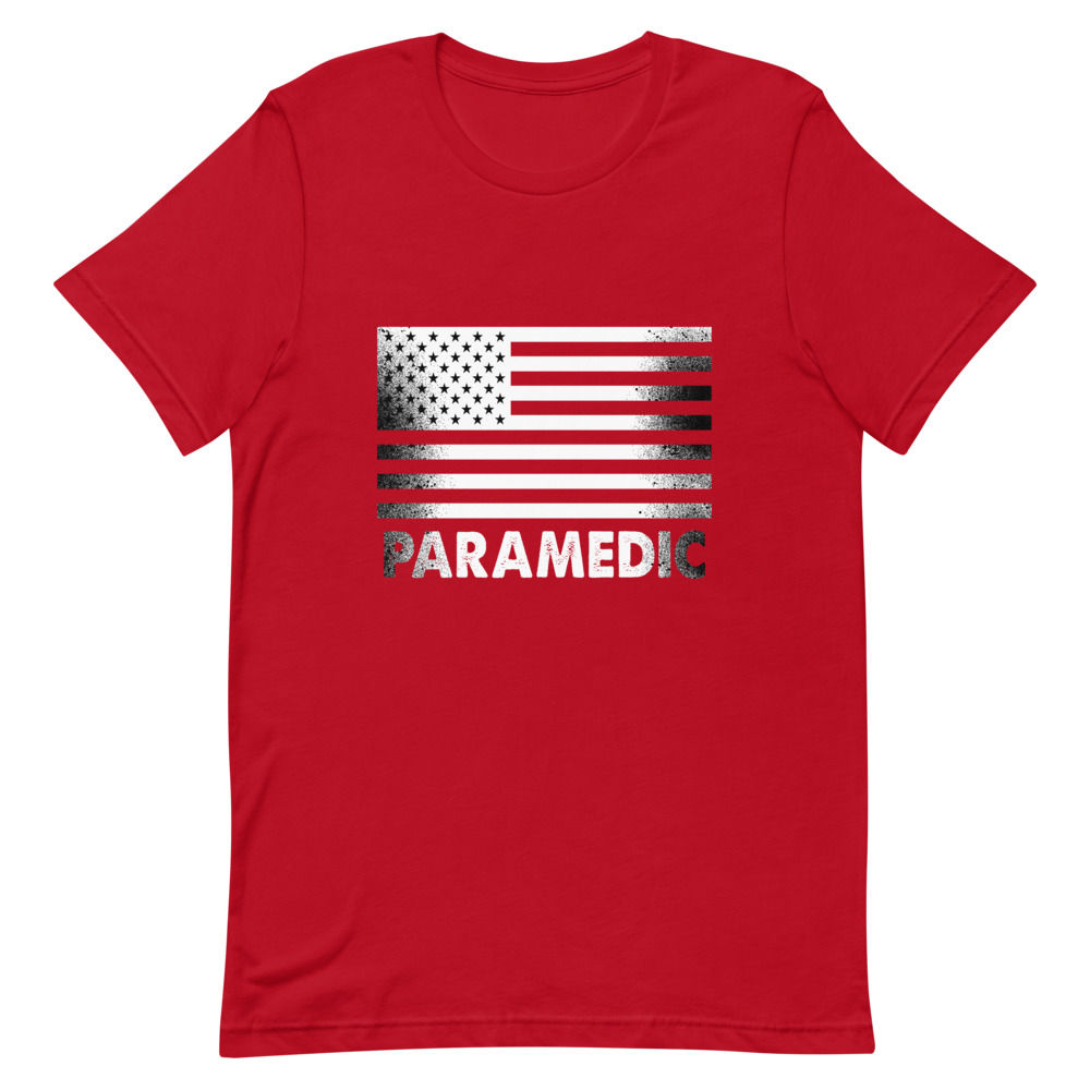 Distressed Paramedic Flag Short Sleeve Unisex T-Shirt