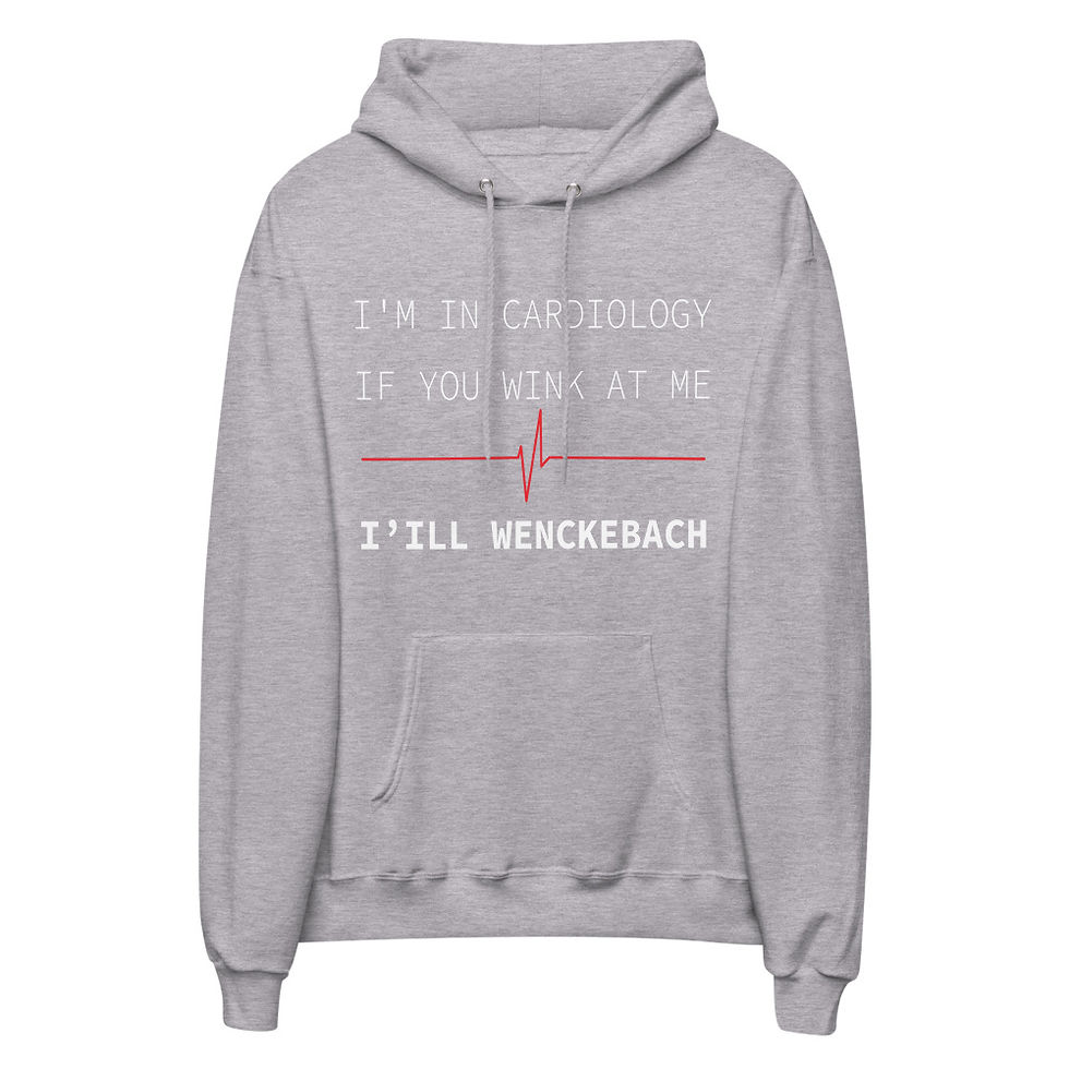 Thumbnail: I'm in Cardiology if You Wink at Me I'll Wenckebach You unisex fleece hoodie 