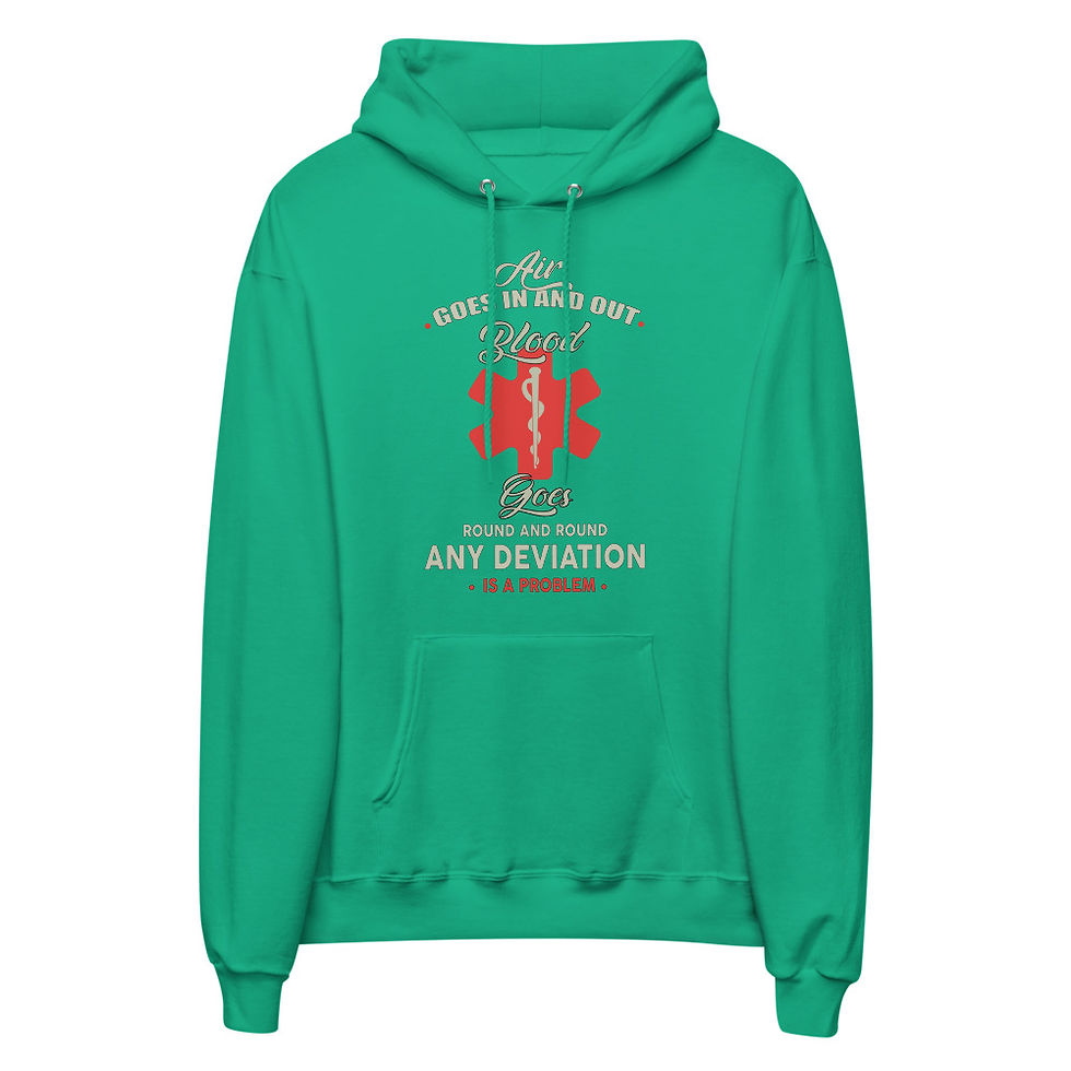 Thumbnail: Air Goes In & Out Blood Goes Round & Round unisex fleece hoodie