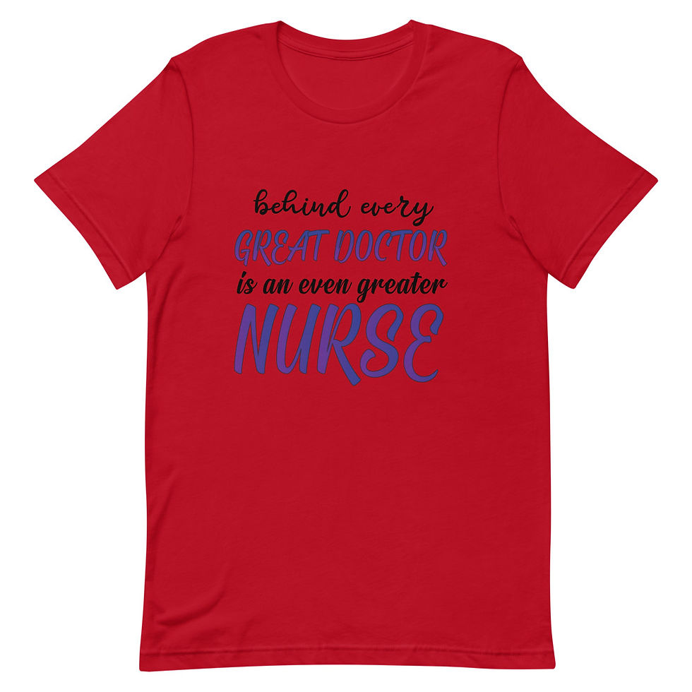Thumbnail: Behind Every Great Doctor Is An Even Greater Nurse Short Sleeve Unisex T-Shirt 