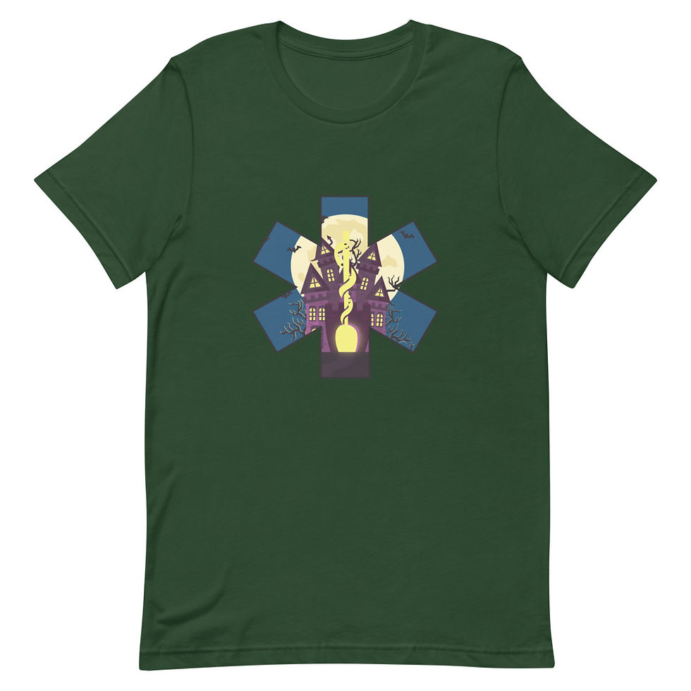 Thumbnail: Haunted House Star of Life Short Sleeve Unisex T-Shirt 