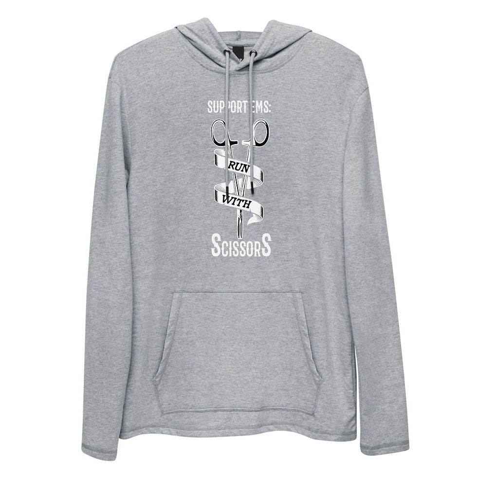 Thumbnail: Support EMS Run With Scissors Lightweight Hoodie Front