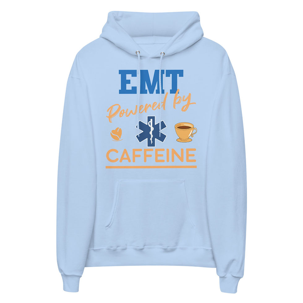 Thumbnail: EMT Powered by Caffeine unisex fleece hoodie