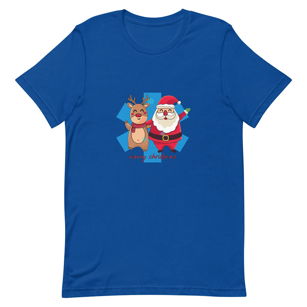 Thumbnail: Rudolph and Santa Short Sleeve Unisex T-Shirt 