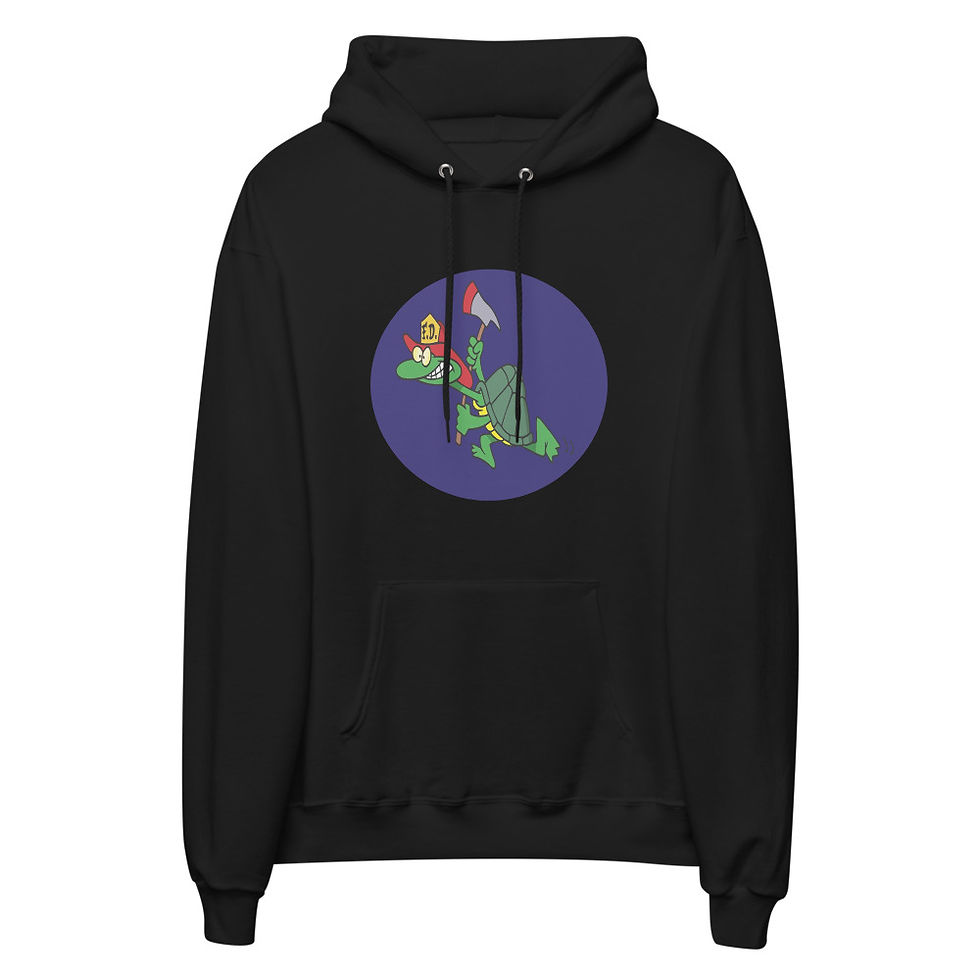 Thumbnail: Turtle Firefighter unisex fleece hoodie