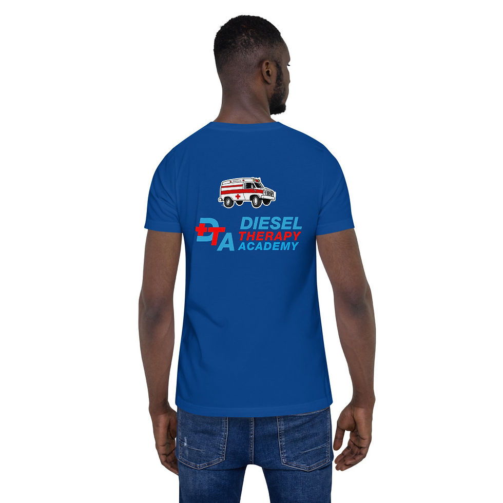 Thumbnail: Diesel Therapy Logo Short-Sleeve Unisex T-Shirt Left Chest and Back 