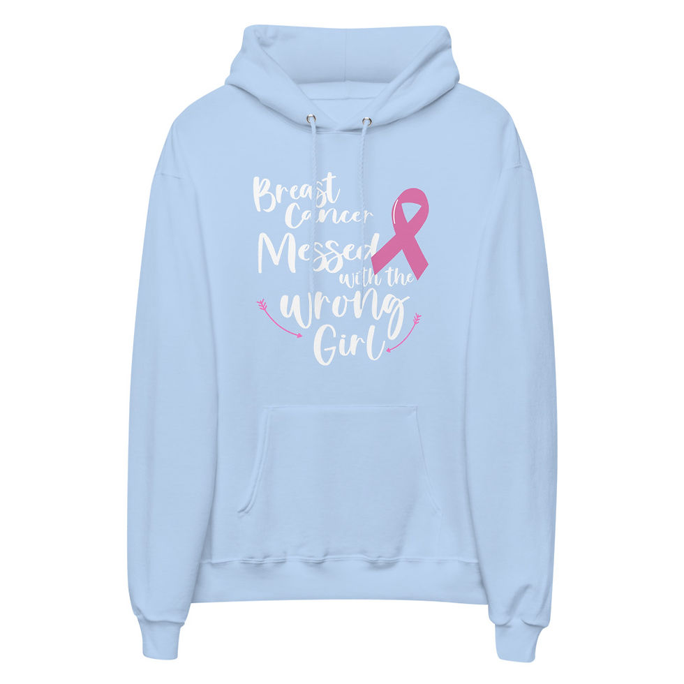Thumbnail: Breast Cancer Messed With The Wrong Girl unisex fleece hoodie