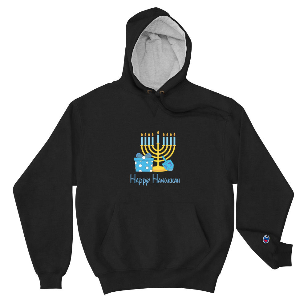 Happy Hanukkah Champion Hoodie Front