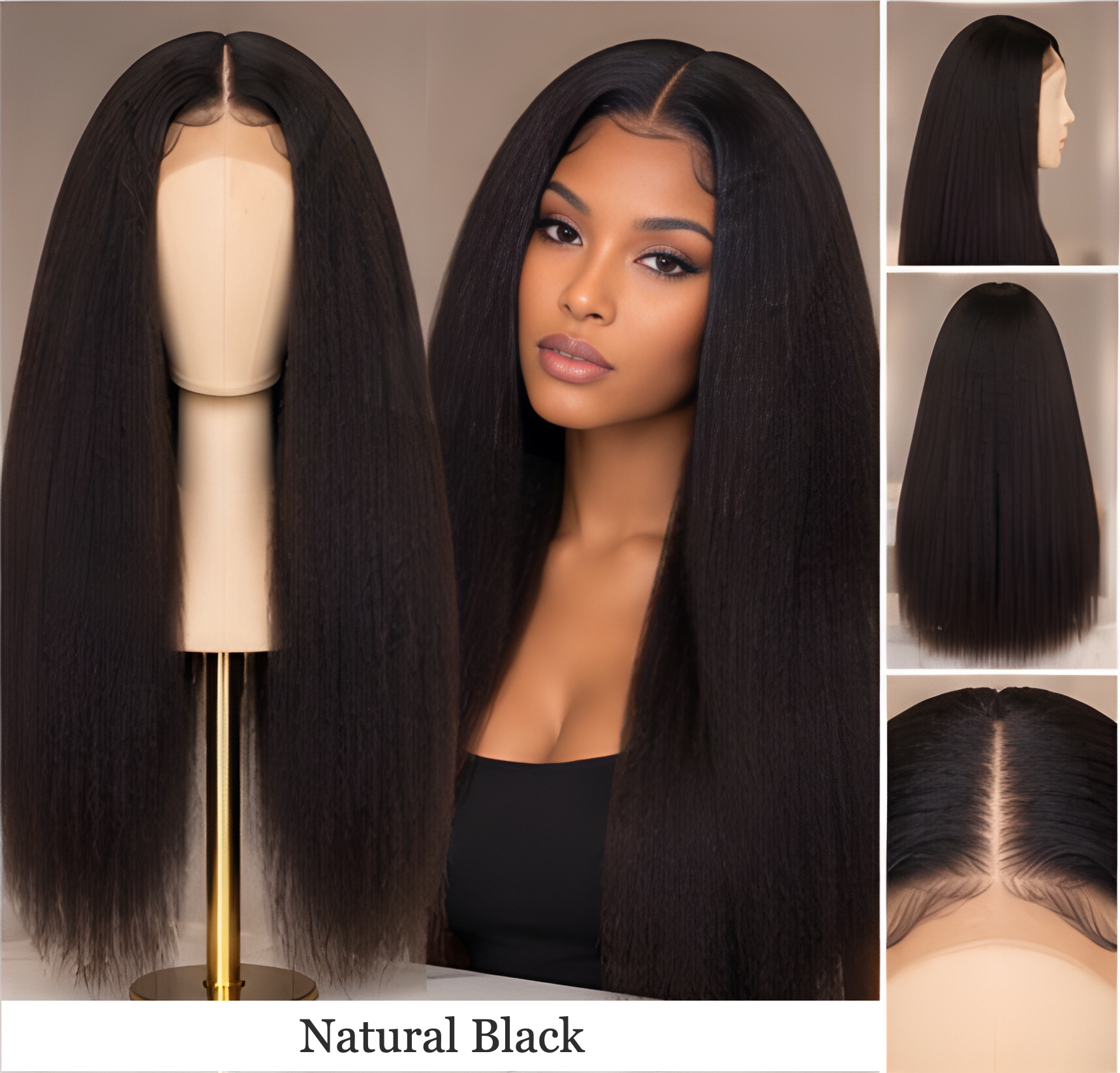 ATHALIAH Kinky Straight Wig