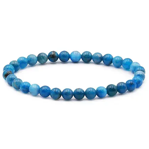 Bracelet boule 06mm APATITE BLEUE A