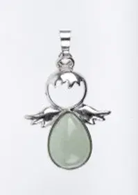 Pendentif forme ange en Aventurine verte