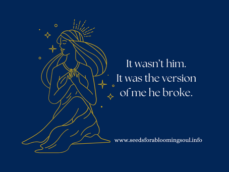 It wasn't him. It was the version of me he broke.