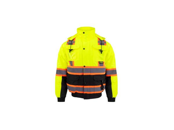 Thumbnail: Radians SJ511B Class 3 Hi-Vis Hooded Bomber Jacket with Removable Sleeves
