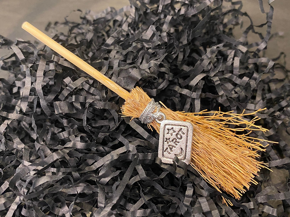 Thumbnail: Mini Witches Broomstick with a choice of Witchy Charm