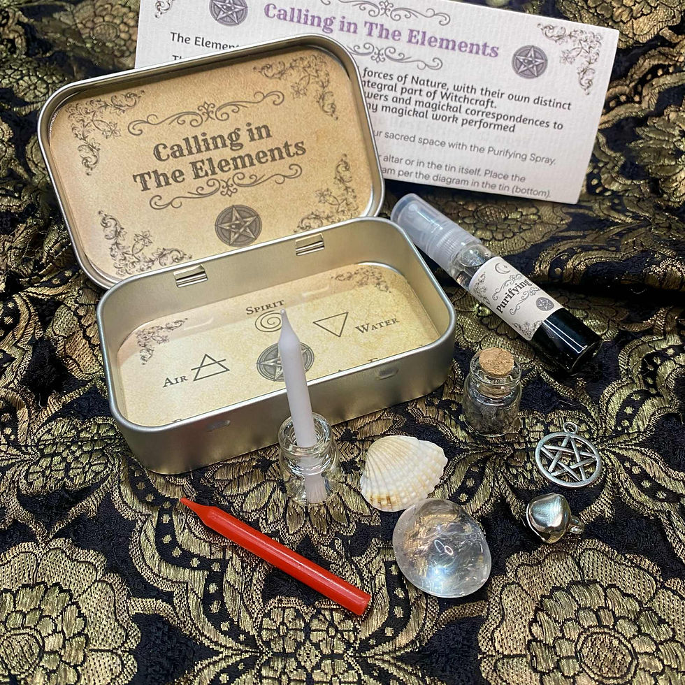 Thumbnail: Witch Elements Altar Tin, Witchcraft Altar Tin,