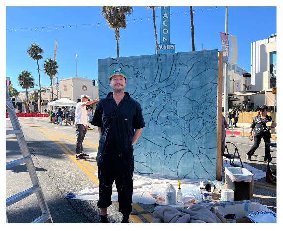 Artist Ernie Steiner at the Culver City Art Walk & Roll Festival (Photo: Miranda Aquino)