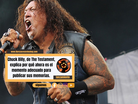 Chuck Billy, de The Testament, explica por qué ahora es el momento adecuado para publicar sus memorias.