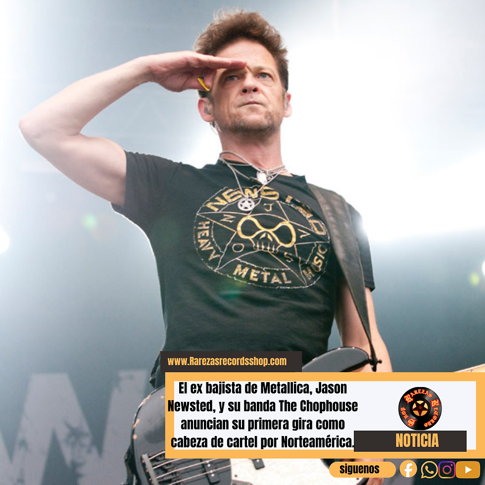 El ex bajista de Metallica, Jason Newsted, y su banda The Chophouse anuncian su primera gira como cabeza de cartel por Norteamérica.
