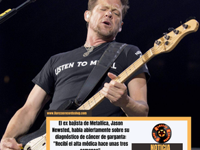El ex bajista de Metallica, Jason Newsted, habla abiertamente sobre su diagnóstico de cáncer de garganta: "Recibí el alta médica hace unas tres semanas".