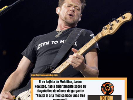 El ex bajista de Metallica, Jason Newsted, habla abiertamente sobre su diagnóstico de cáncer de garganta: "Recibí el alta médica hace unas tres semanas".