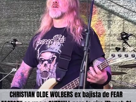 CHRISTIAN OLDE WOLBERS ex bajista de FEAR FACTORY se une a OVERKILL para la gira 'Thrash Of The Titans' de marzo/abril de 2026