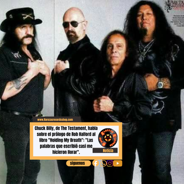 Chuck Billy, de The Testament, habla sobre el prólogo de Rob Halford al libro "Holding My Breath": "Las palabras que escribió casi me hicieron llorar".