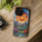 Thumbnail: Stained Glass Mountain Phone Case - Tough Cases for Nature Lovers