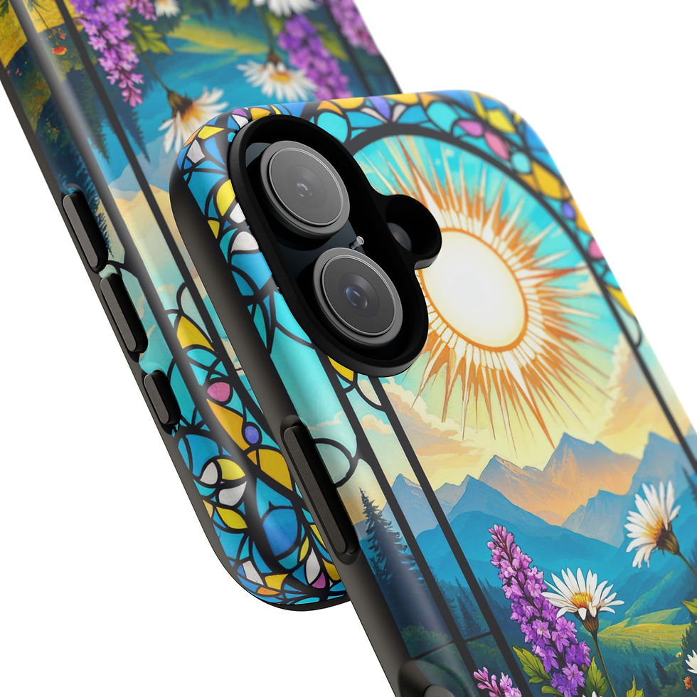 Thumbnail: Tough Cases: Vibrant Floral & Sun Landscape Phone Case