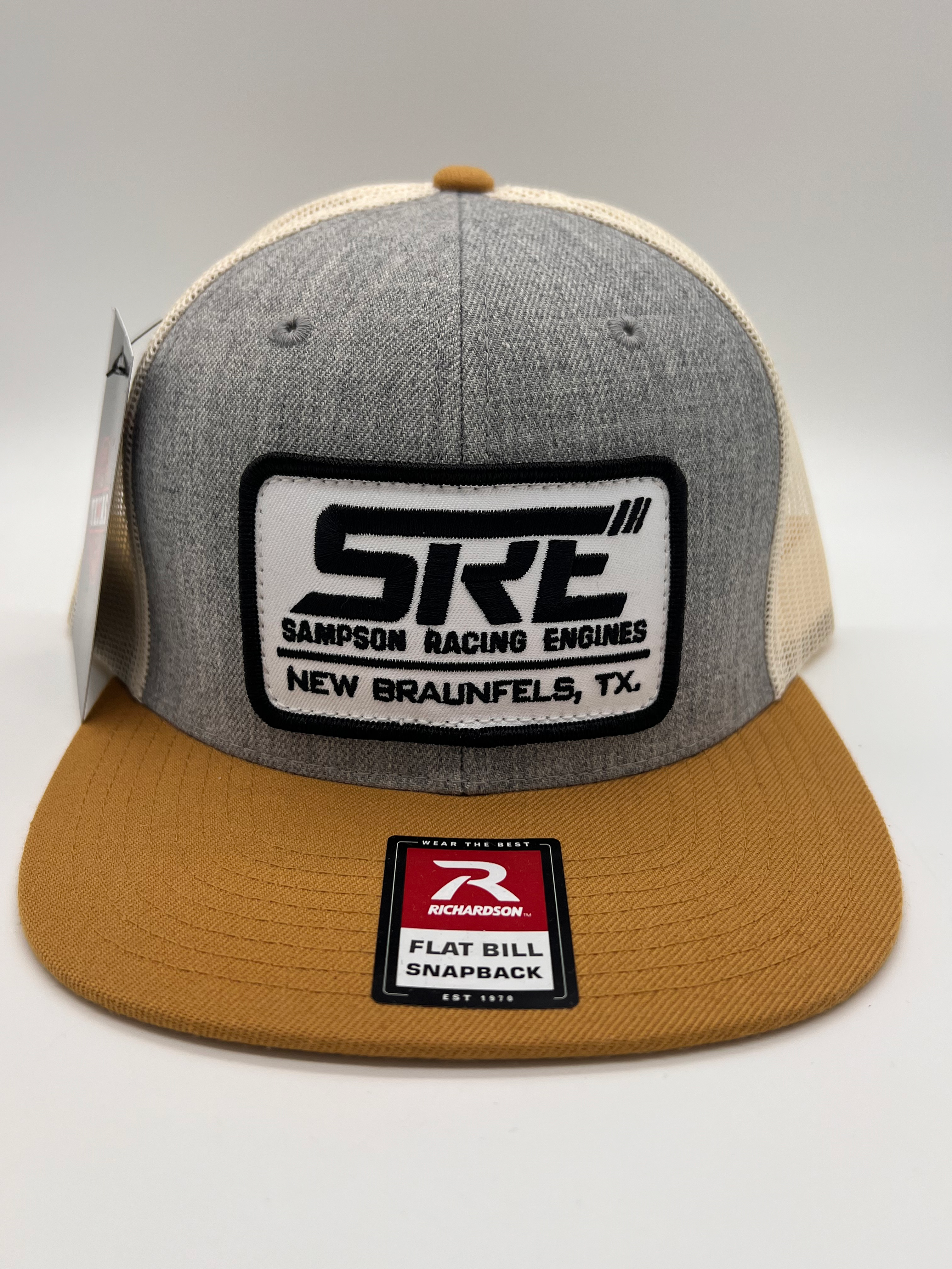 SRE Richardson Flat Bill Snapback - Black on Tan