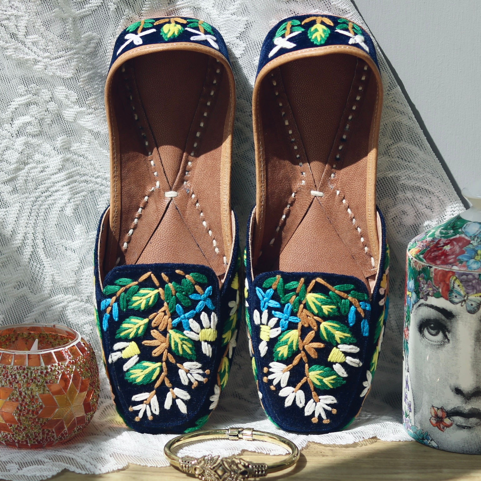 印度民族·魚夫鞋（藍小花）