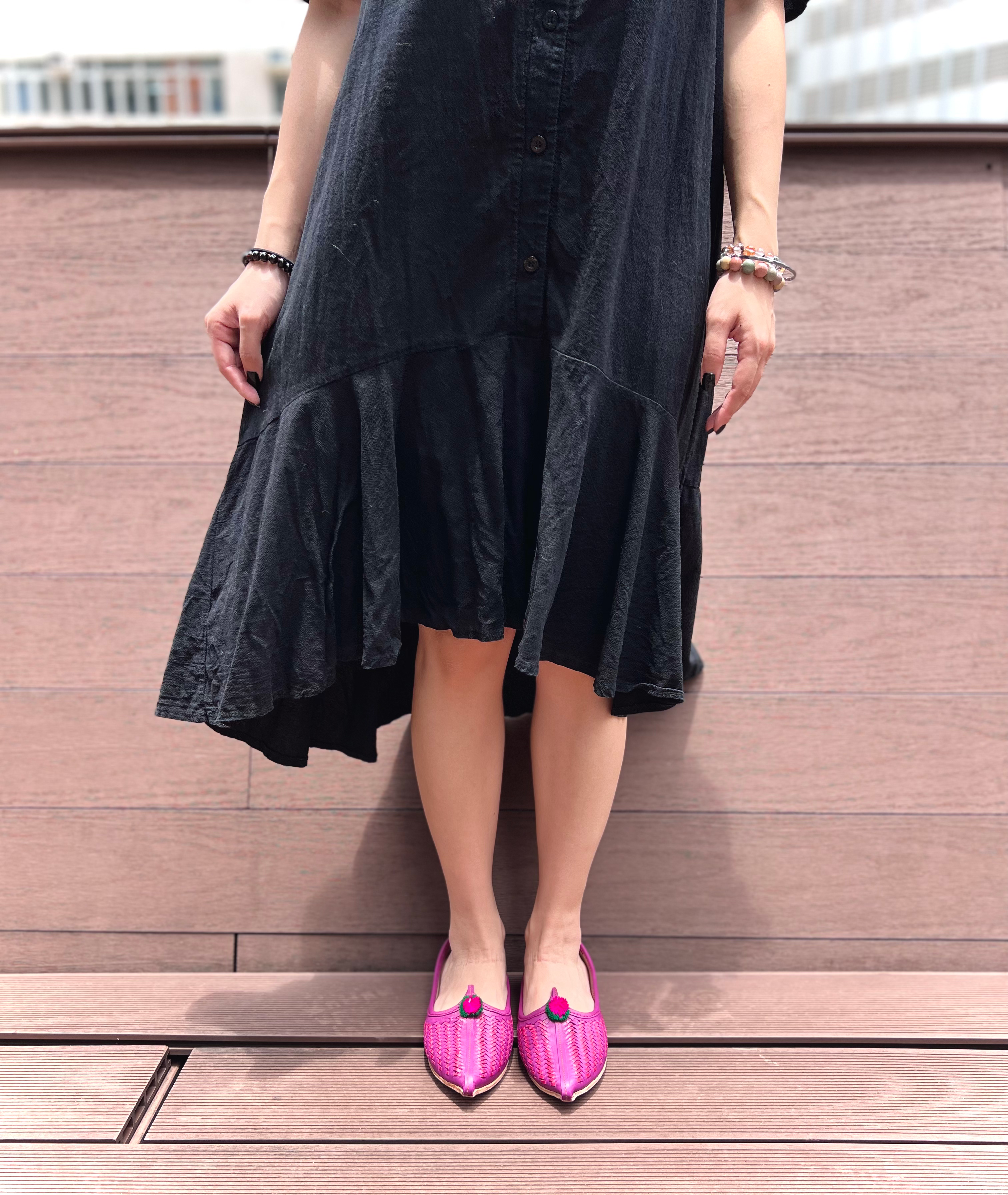 印度手工織皮•紫色