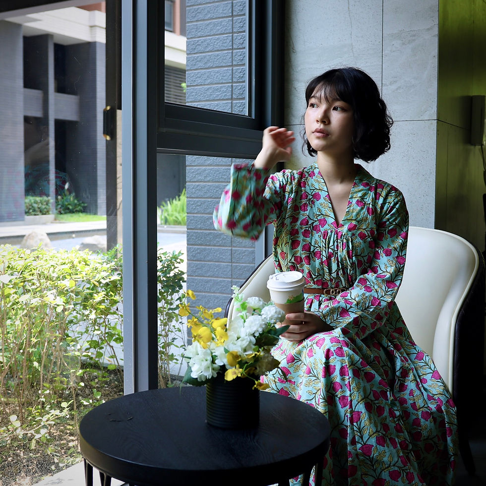 縮圖：印度｜木刻蓋染洋裝· 莓花氣泡