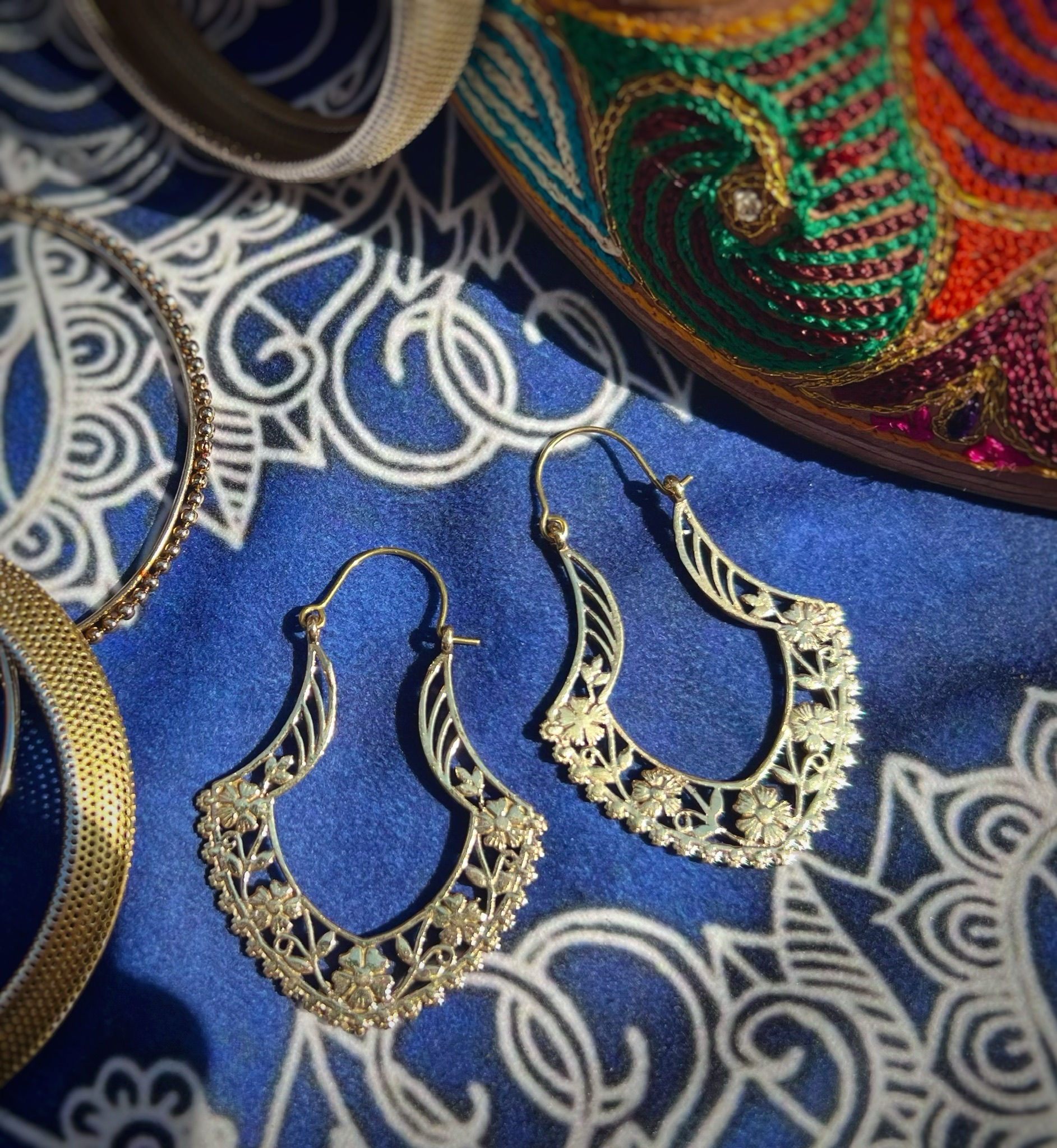 印度•民族耳環｜純色典雅•花毯