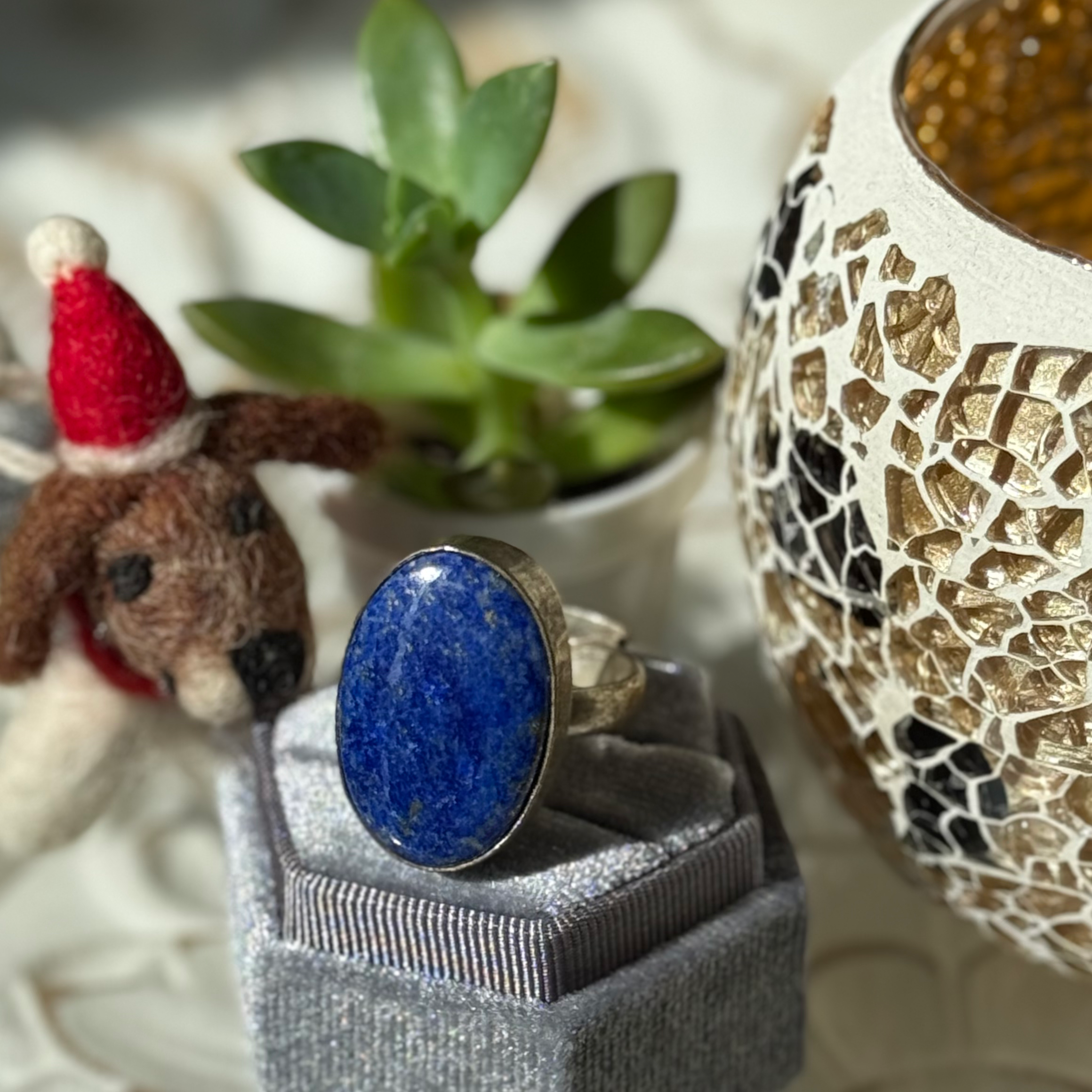 印度•民族戒指|原石(青金石) 2