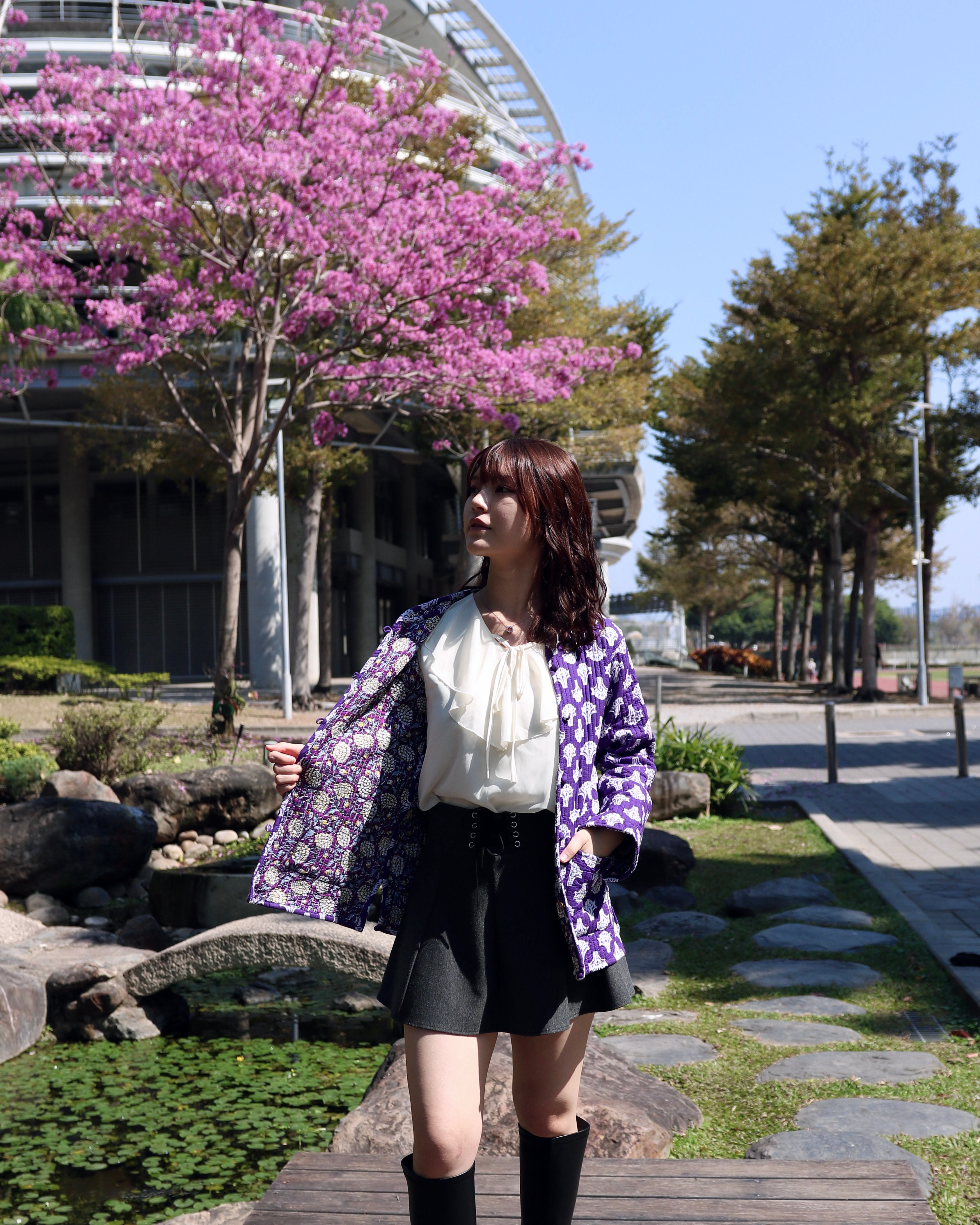 印度木刻蓋染|純鋪棉•雙面外套(紫)