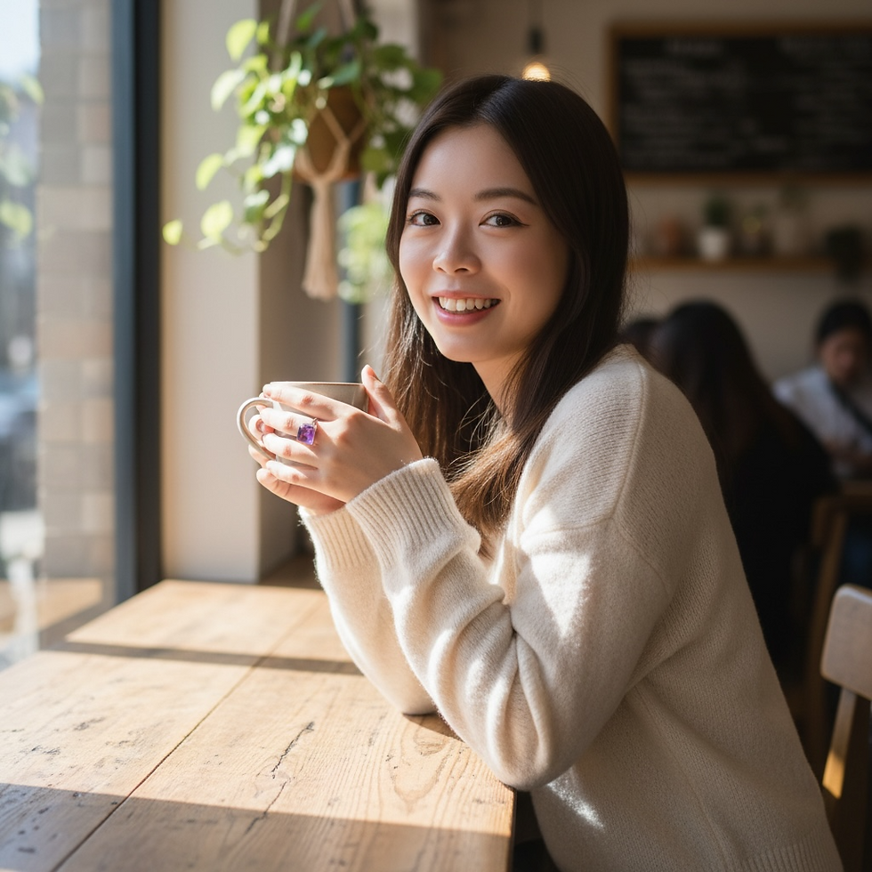 縮圖：印度•民族戒指｜原石(紫水晶) 