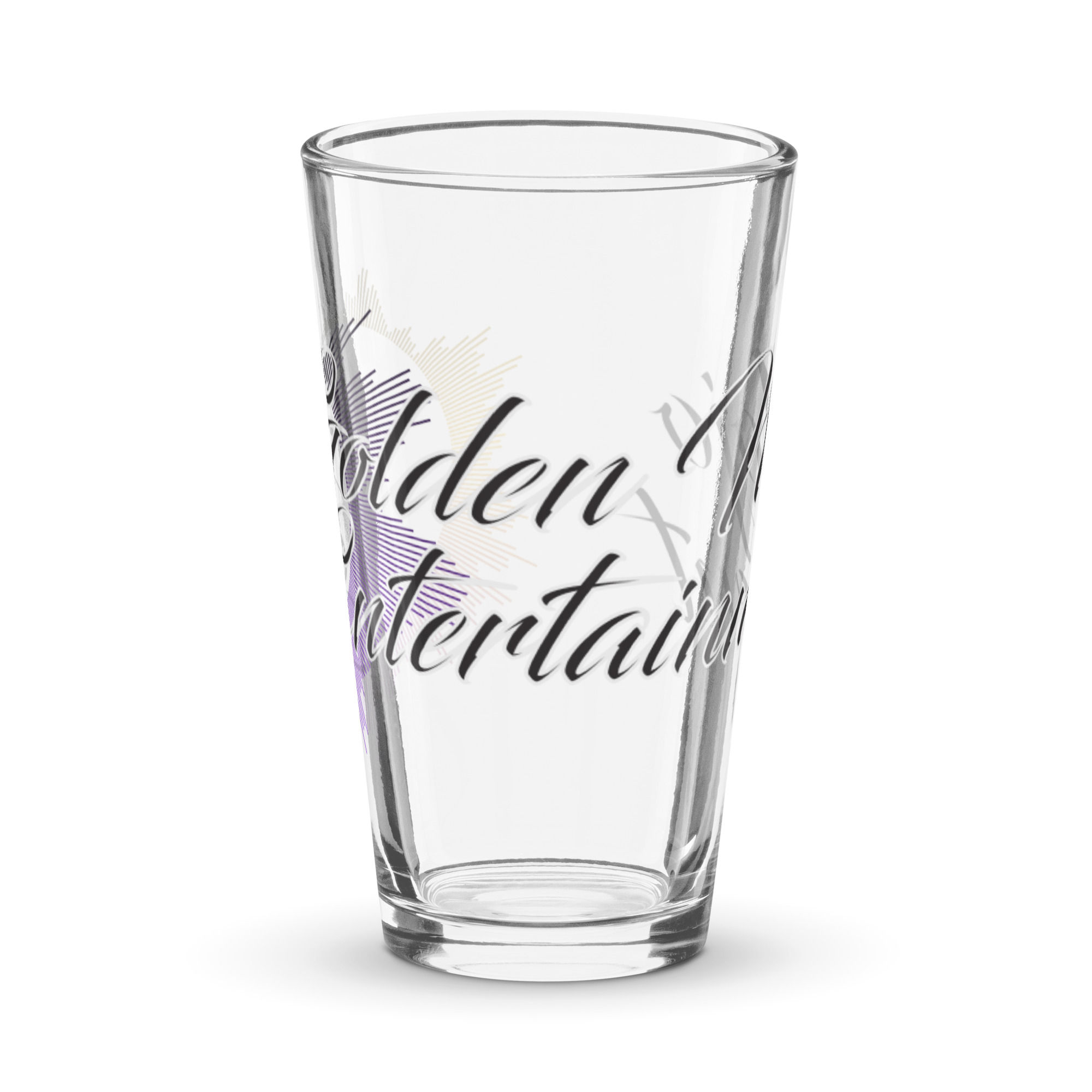 Golden Mojo Entertainment Shaker pint glass