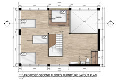 second floor's furniture layout plan