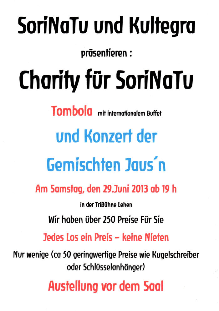 Charity für SoriNaTu TriBühne Lehen