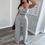 Thumbnail: Women Star Print Crop Short Tank Top & Long Pants Set Two Piece Set