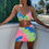 Thumbnail: Two Piece Top skirt Beach Dress Holiday Slim fit Party Printed
