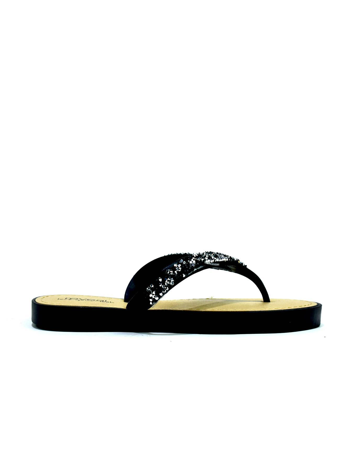 Bare Bling Flip Flop Black
